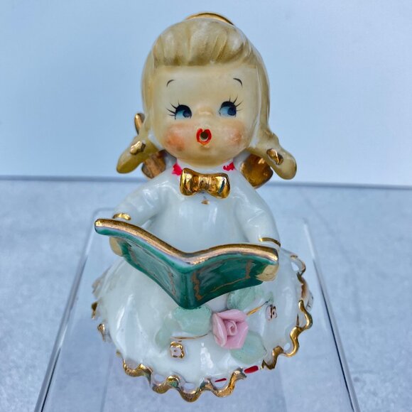 Geo Z Lefton Christmas Angel Choir Girl with Puppy Bell - Picture 1 of 13